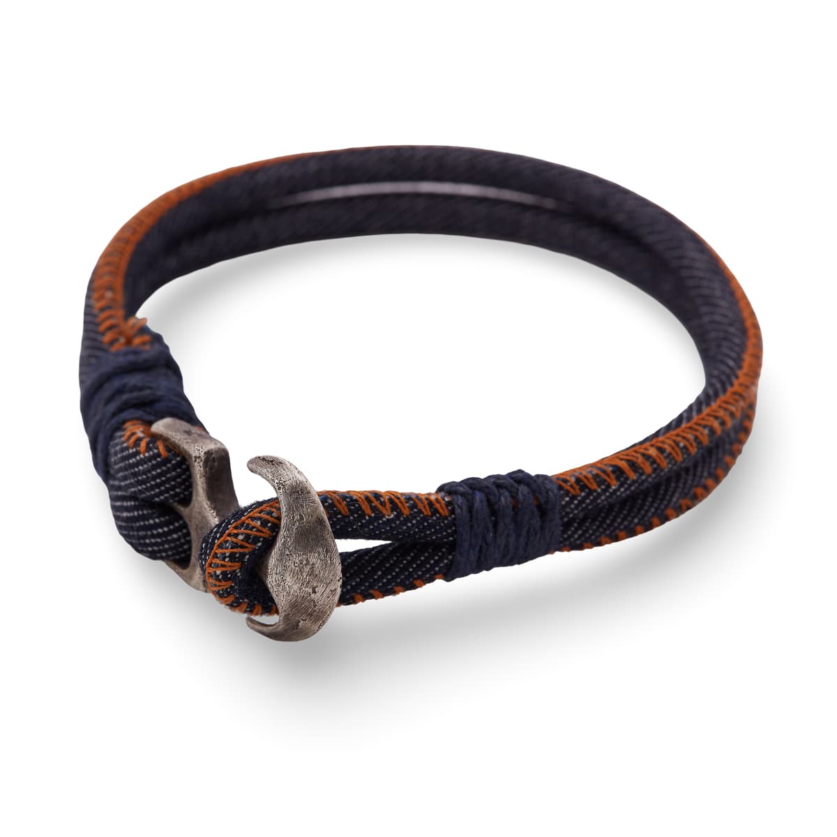 Armband "Denim" Silber meets Denimstoff