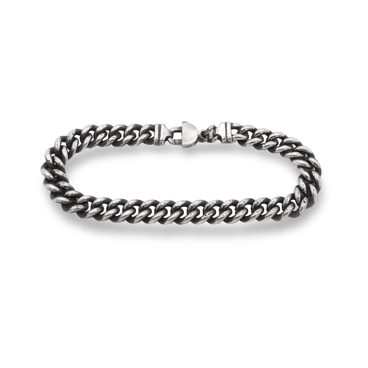 Massives Panzerarmband Ground am Handgelenk, 925 Silber Herrenschmuck