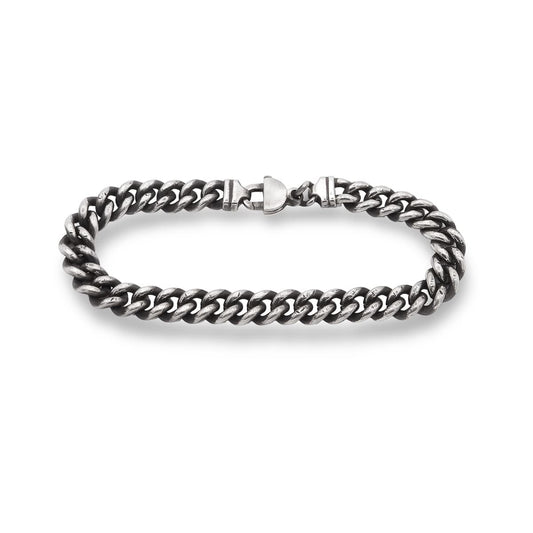 Massives Panzerarmband Ground am Handgelenk, 925 Silber Herrenschmuck