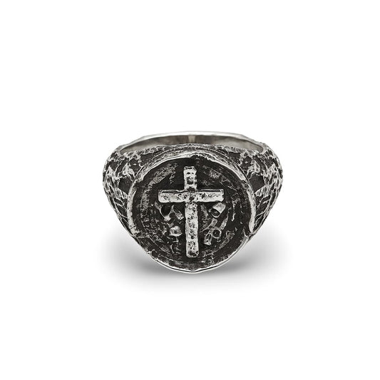 Herren Männer Mann Siegelring Ring Sterling Silber Totenkopf Kreuz