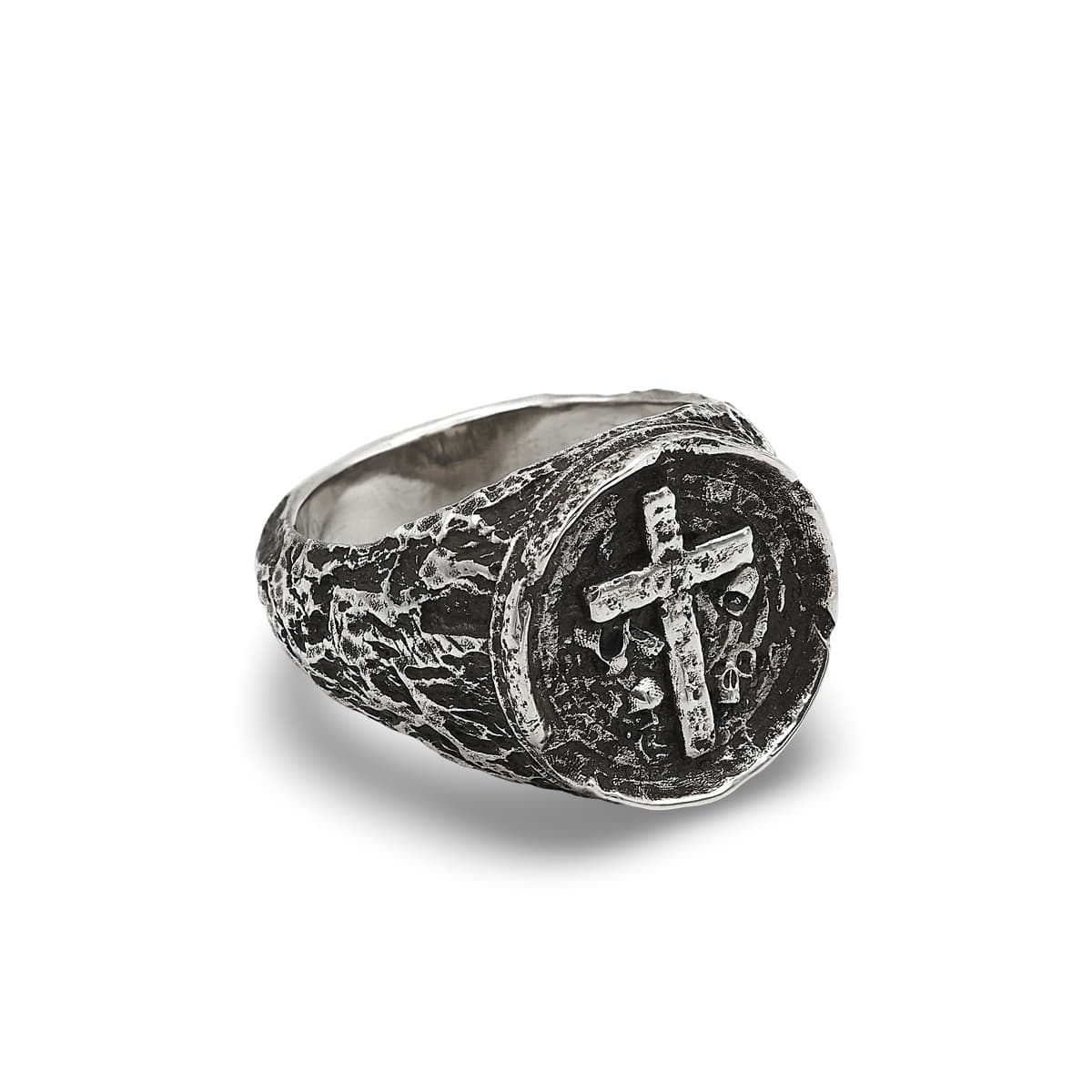 Herren Männer Mann Siegelring Ring Sterling Silber Totenkopf Kreuz