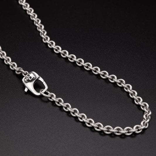 Halskette "Ankerkette Totenkopf Karabiner" - Sterling Silber Schmaal Workshop