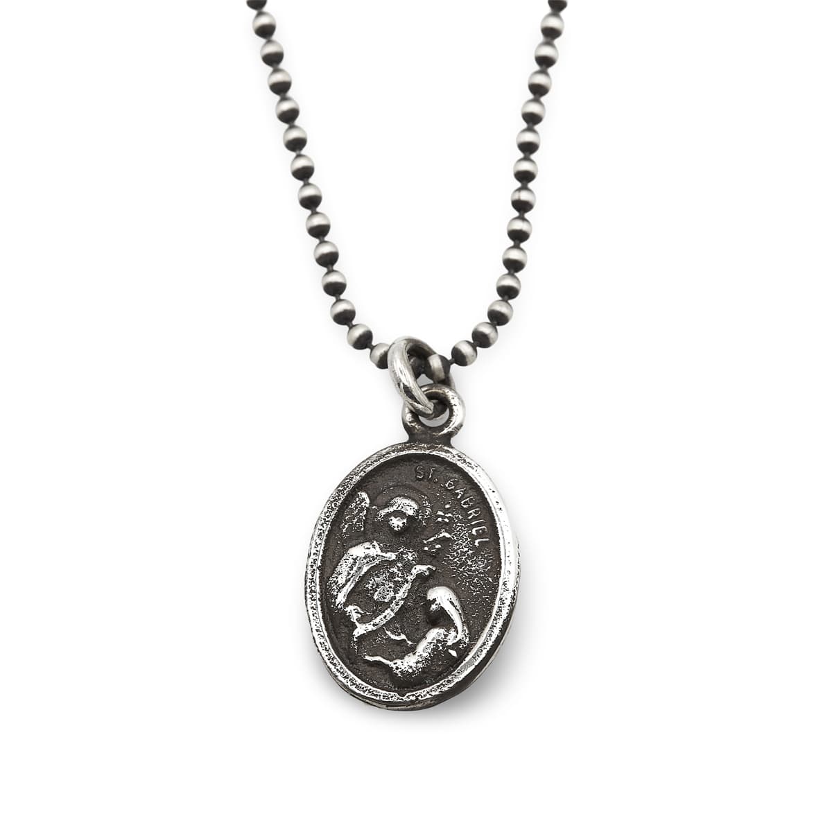 Halskette Herren Mann Kette Sterling Silber betende Hände St Gabriel
