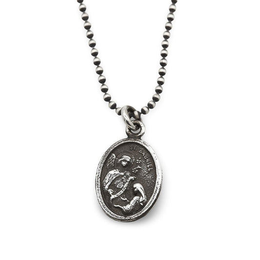 Halskette Herren Mann Kette Sterling Silber betende Hände St Gabriel