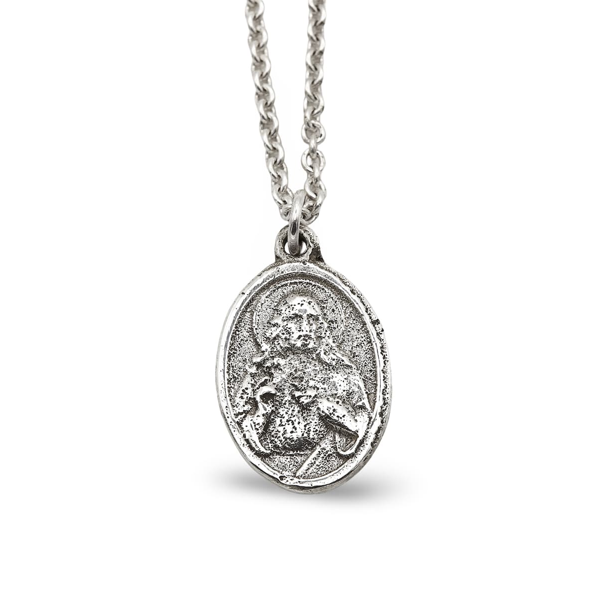 Halskette "Sacred Heart of Jesus and Maria" - Sterling Silber handgefertigt