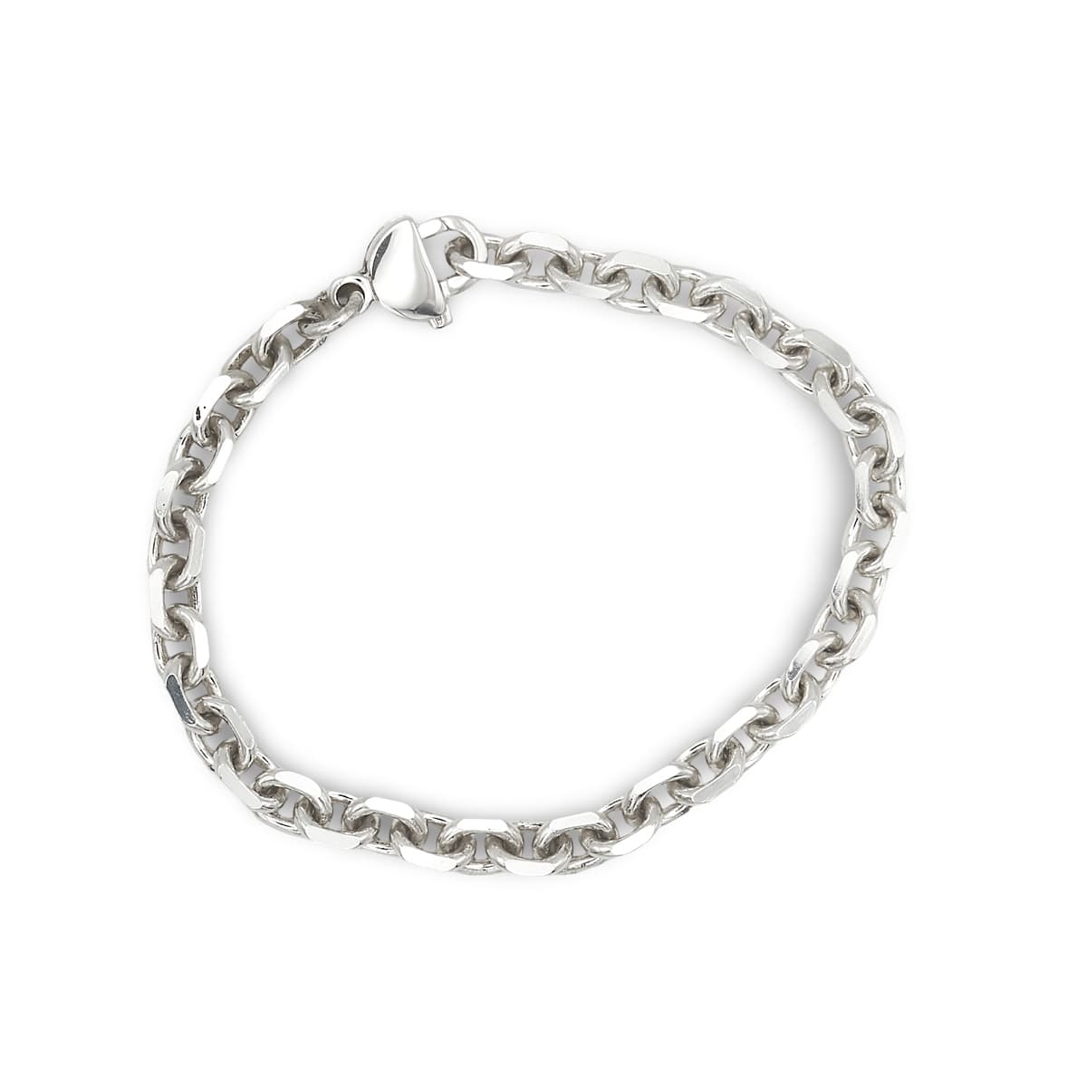 Silber Herren Armband aus einer diamantierten Ankerkette