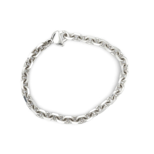 Silber Herren Armband aus einer diamantierten Ankerkette