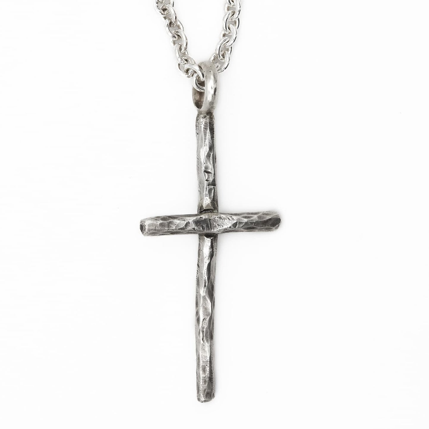 Kreuz aus Sterling Silber - Anhänger für Halskette - massiv geschmiedet - Silberschmied
