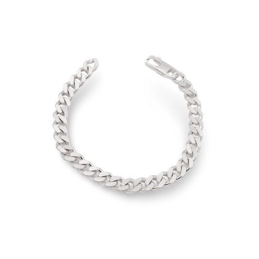 Massives Panzerarmband aus Sterling Silber, Flat Tank Design, handgefertigter Herrenschmuck