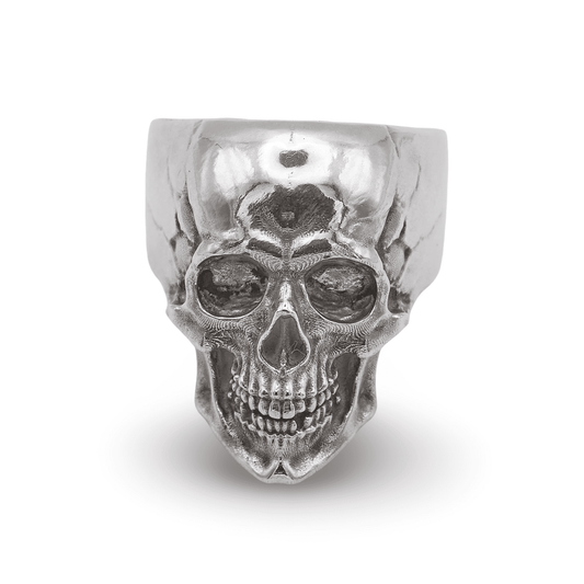 Totenkopfring "Classic Skull" Silber Ring handgefertigt Schmaal Workshop