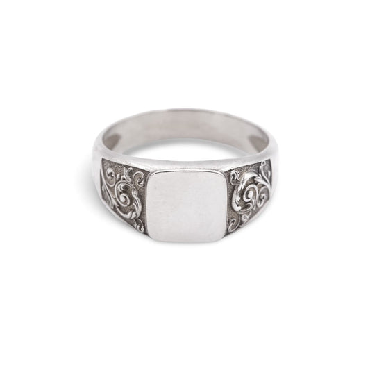 Siegelring "Floralis" Sterling Silber Ring handgefertigt Schmaal Workshop