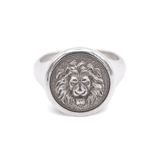 Siegelring "Löwe" Sterling Silber Ring handgefertigt Schmaal Workshop