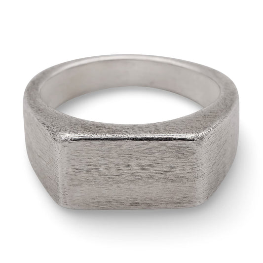 Siegelring "Fred gebürstet" Sterling Silber Ring handgefertigt {{Product vendor}}