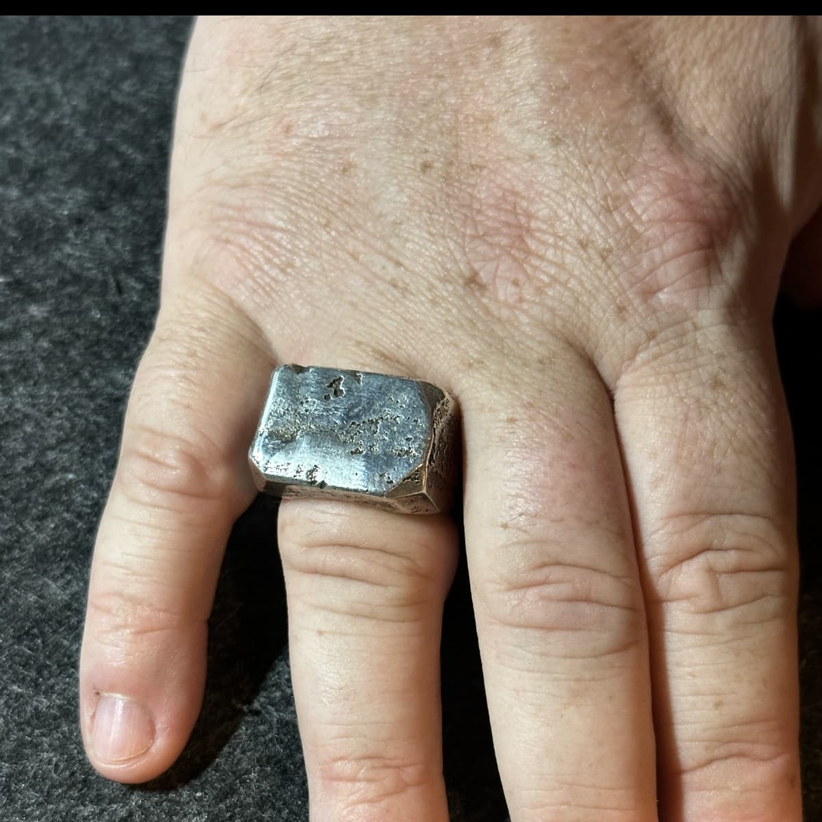 Herren Männer Mann Siegelring Ring Sterling Silber großer Ring schwer