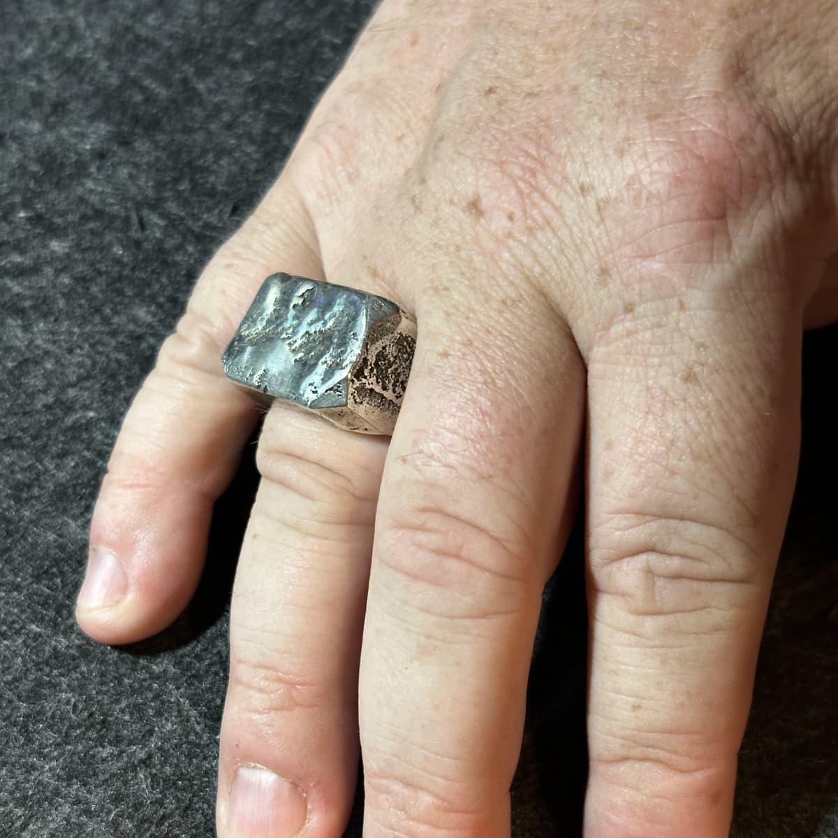 Herren Männer Mann Siegelring Ring Sterling Silber großer Ring schwer
