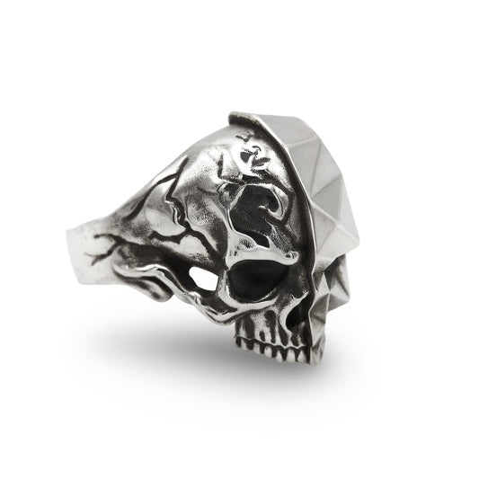Totenkopfring "Modern Skull" Polygon Silber Ring handgefertigt {{Product vendor}}