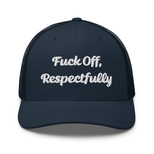Trucker-Cap "Fuck Off, Respectfully" handgefertigt Schmaal