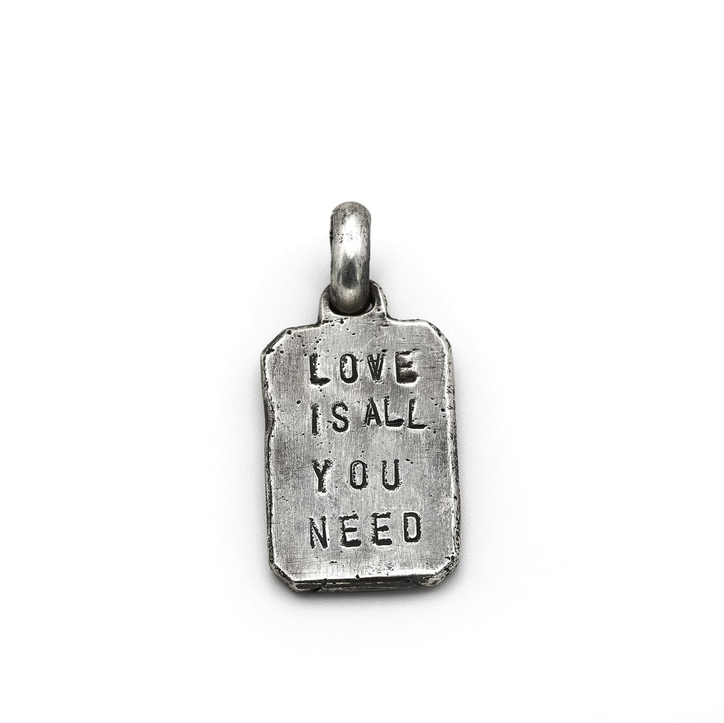 Anhänger für Kette aus Sterling Silber, Love is all you need, Massiver Anhänger für Halskette, Detail 3