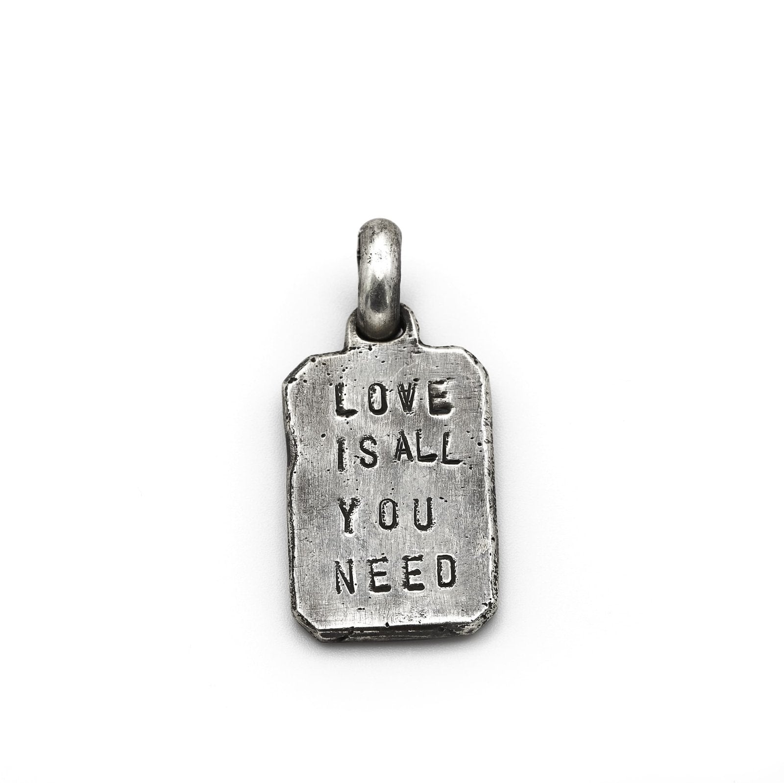 Anhänger für Kette aus Sterling Silber, Love is all you need, Massiver Anhänger für Halskette, Detail 3