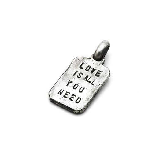 Anhänger für Kette aus Sterling Silber, Love is all you need, Massiver Anhänger für Halskette, Detail 2