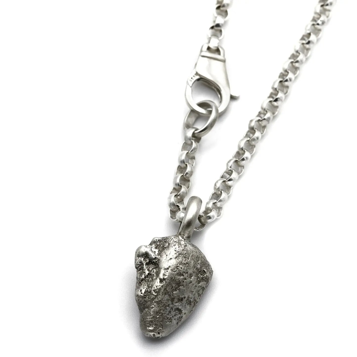 Silber Halskette massiv Kieselsteinoptik Brighton England