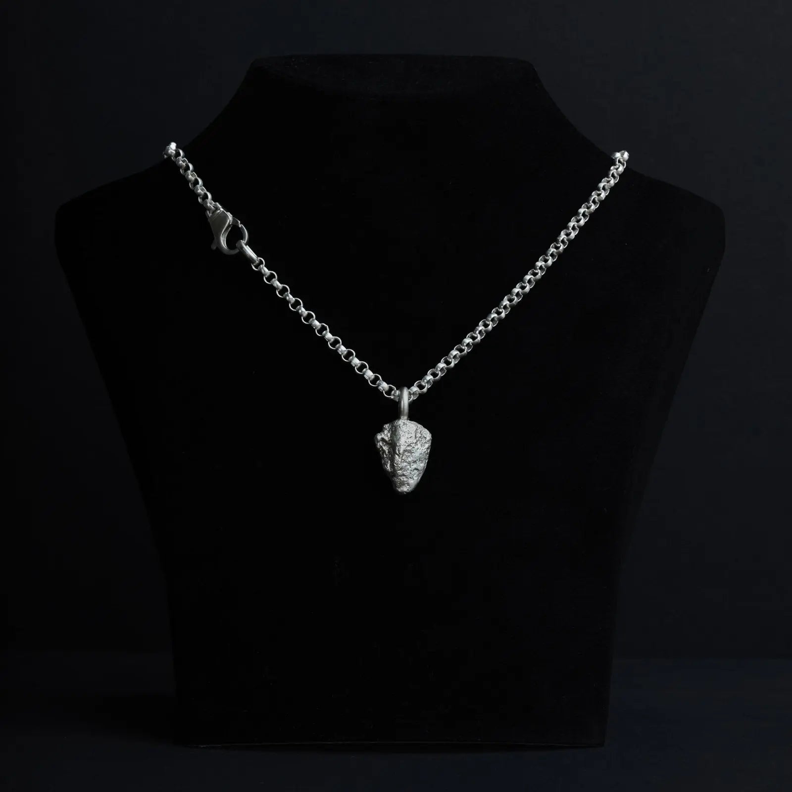 Silber Halskette massiv Kieselsteinoptik Brighton England
