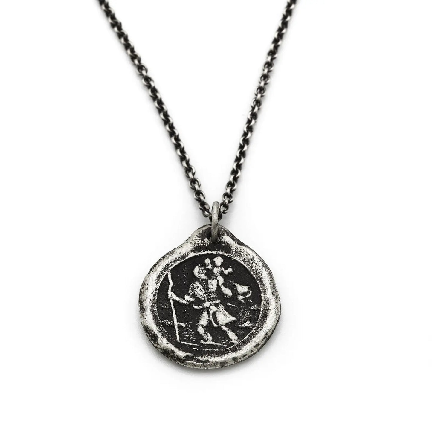 Saint Christopher - Schutzpatron der Reisenden - Halskette - Silberkette - St Christopher