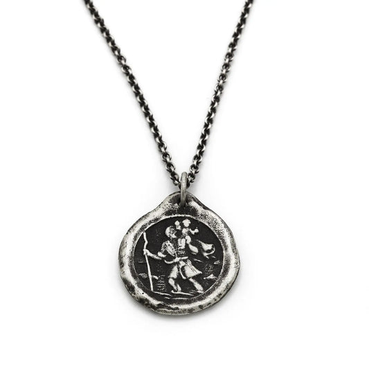 Saint Christopher - Schutzpatron der Reisenden - Halskette - Silberkette - St Christopher