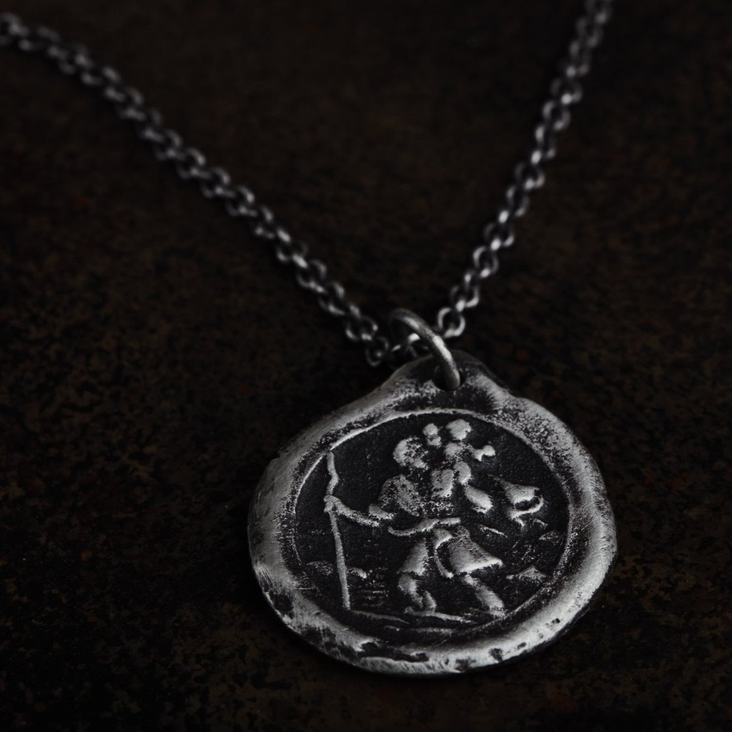 Halskette "Saint Christopherus" - Schutzpatron der Reisenden - Sterling Silber handgefertigt{{Product vendor}}