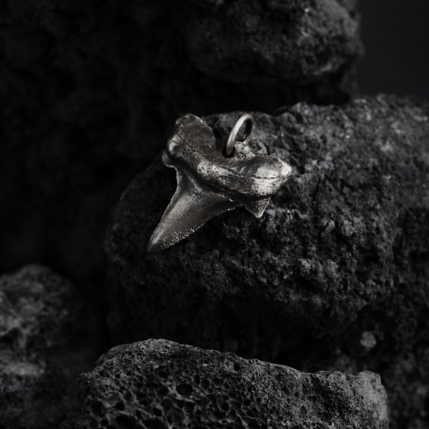 Halskette aus Silber mit Haizahn Anhänger