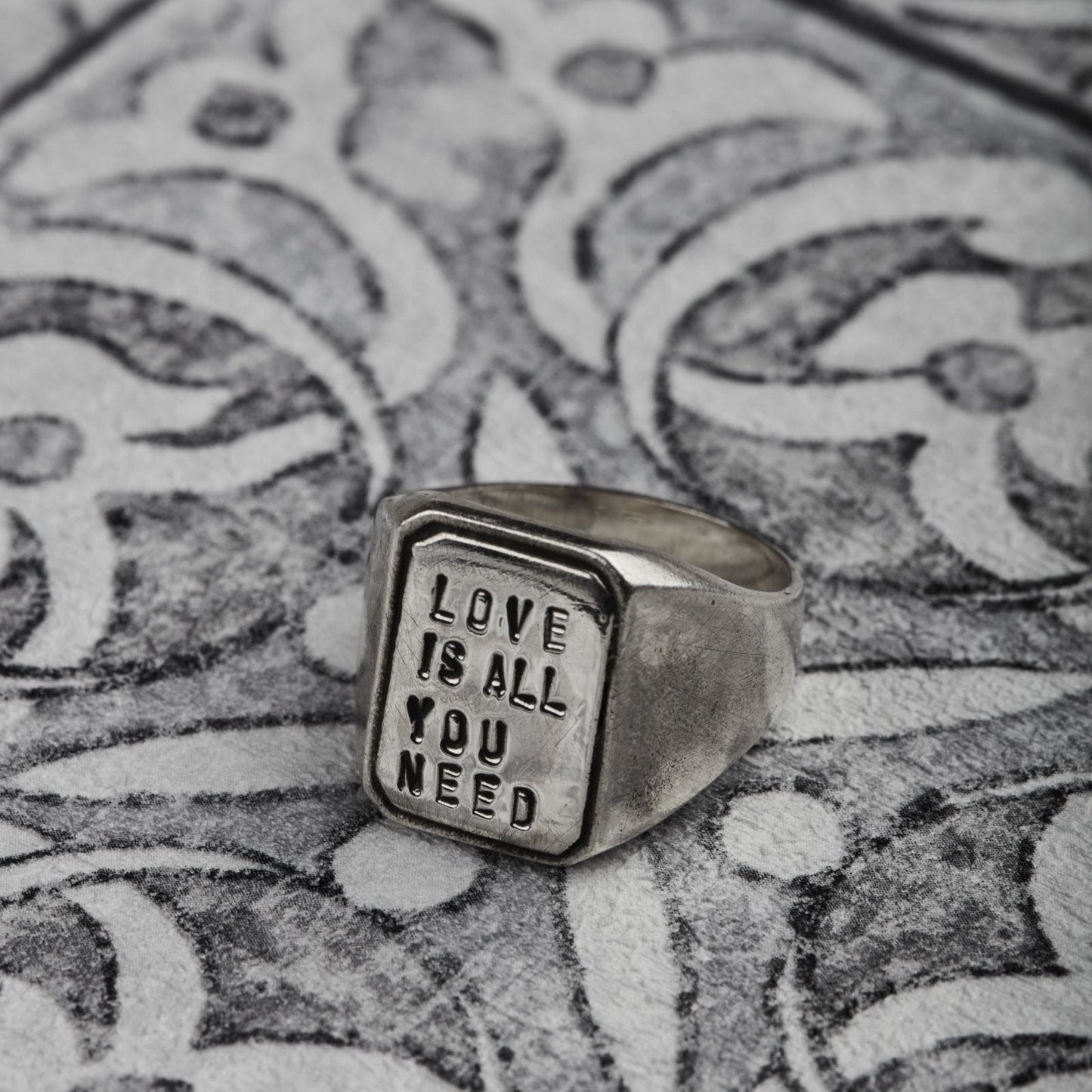 Siegelring aus Sterling Silber, massiv, Statement, handgemacht