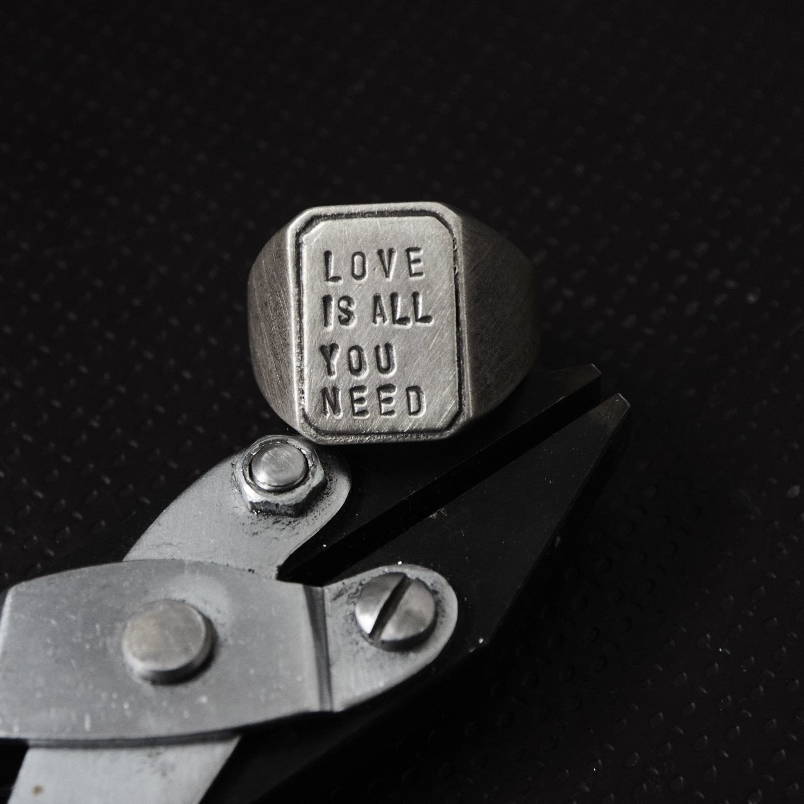 Siegelring aus Sterling Silber, massiv, Statement, handgemacht