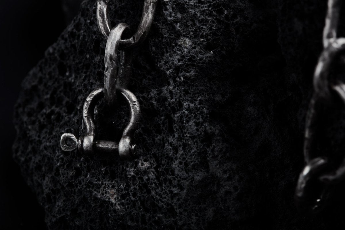 Armband aus Sterling Silber - Unikat - oxidiert - grob massiv geschmiedet - Silberschmied