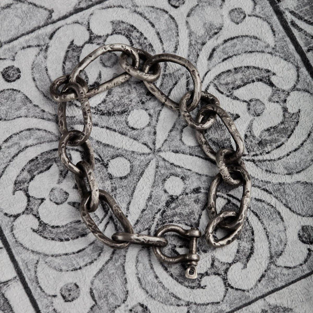Armband aus Sterling Silber - Unikat - oxidiert - grob massiv geschmiedet - Silberschmied