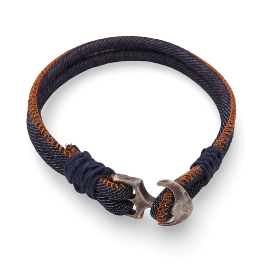 Armband "Denim" Silber meets Denimstoff