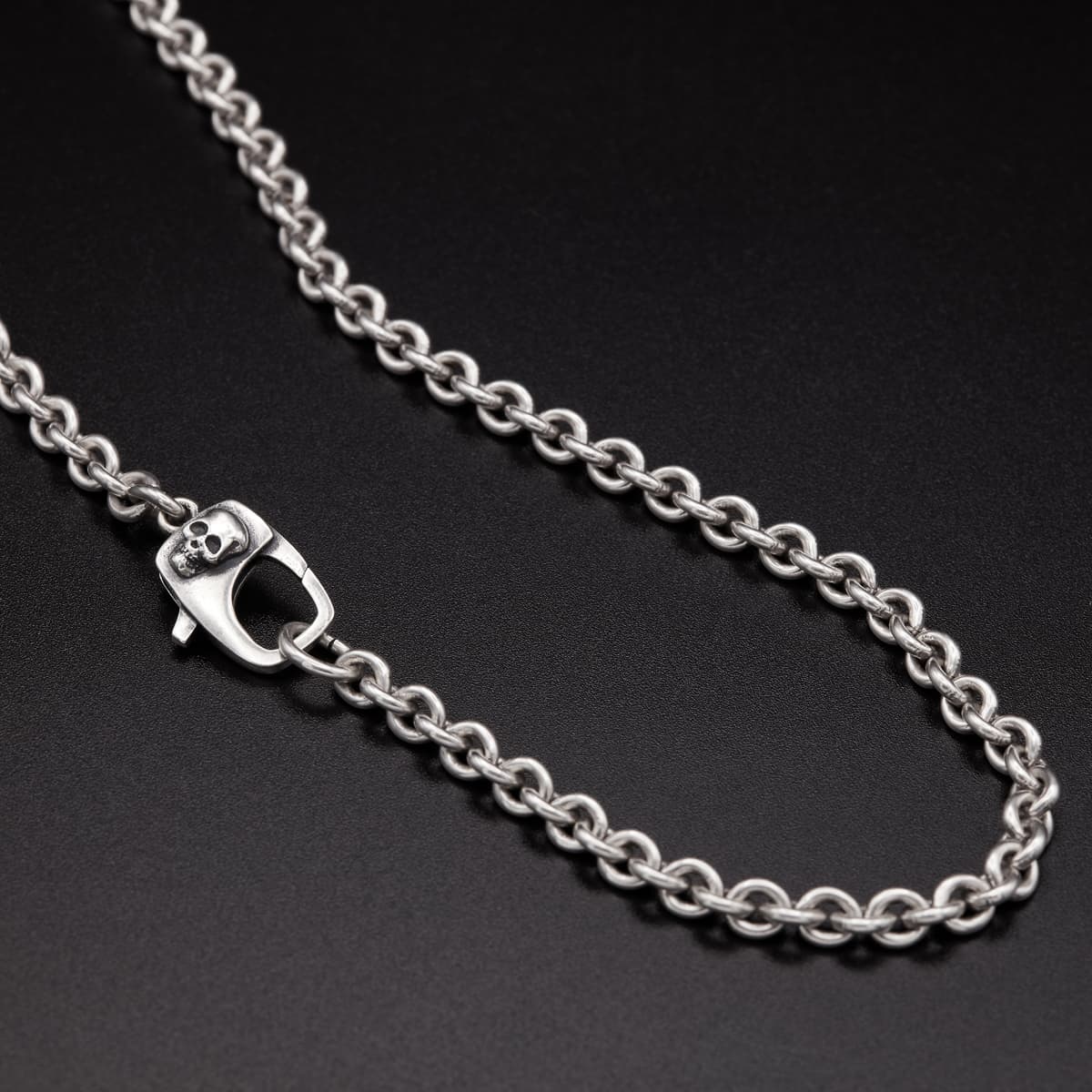 Halskette "Ankerkette Totenkopf Karabiner" - Sterling Silber Schmaal Workshop