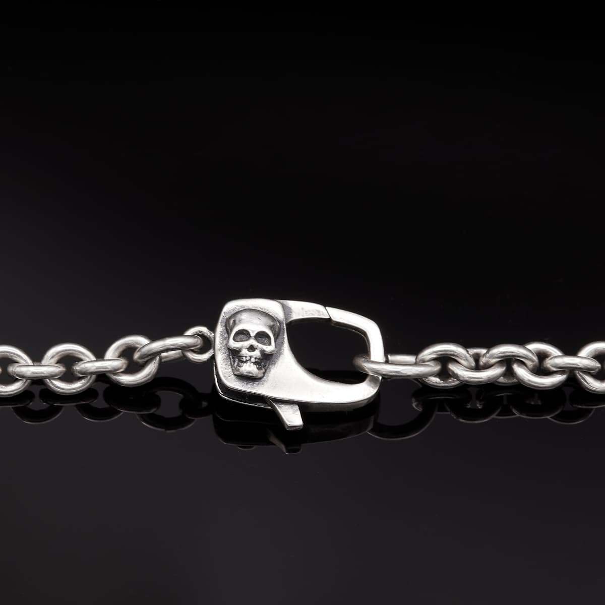Halskette "Ankerkette Totenkopf Karabiner" - Sterling Silber Schmaal Workshop