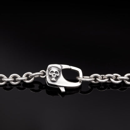 Halskette "Ankerkette Totenkopf Karabiner" - Sterling Silber Schmaal Workshop