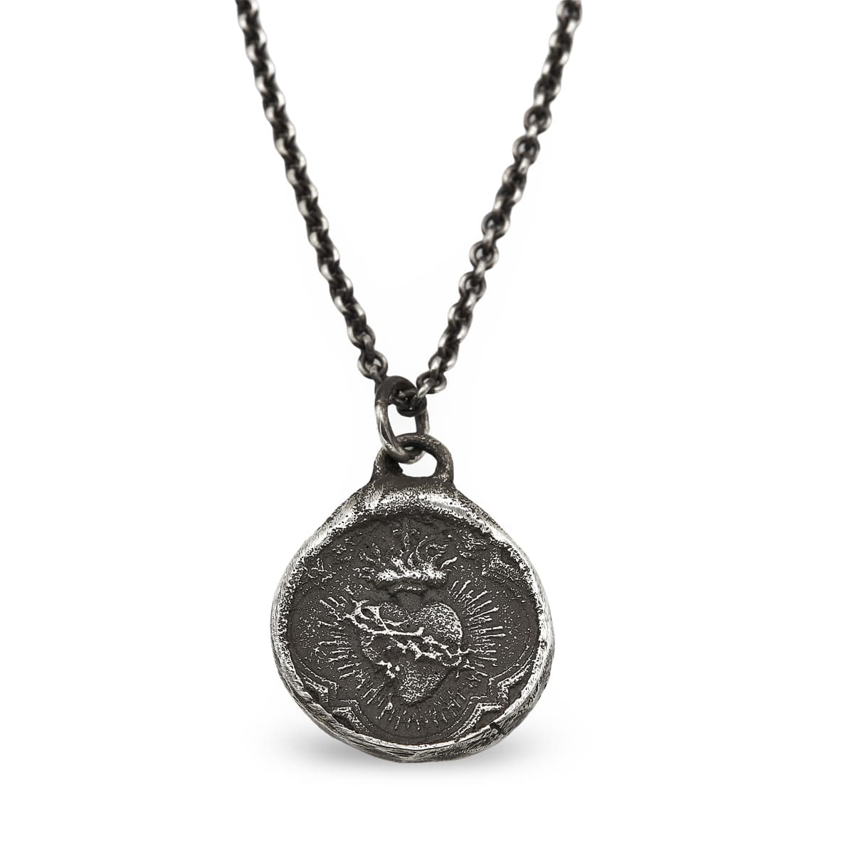 Herren Halskette sacred heart Sterling Silber