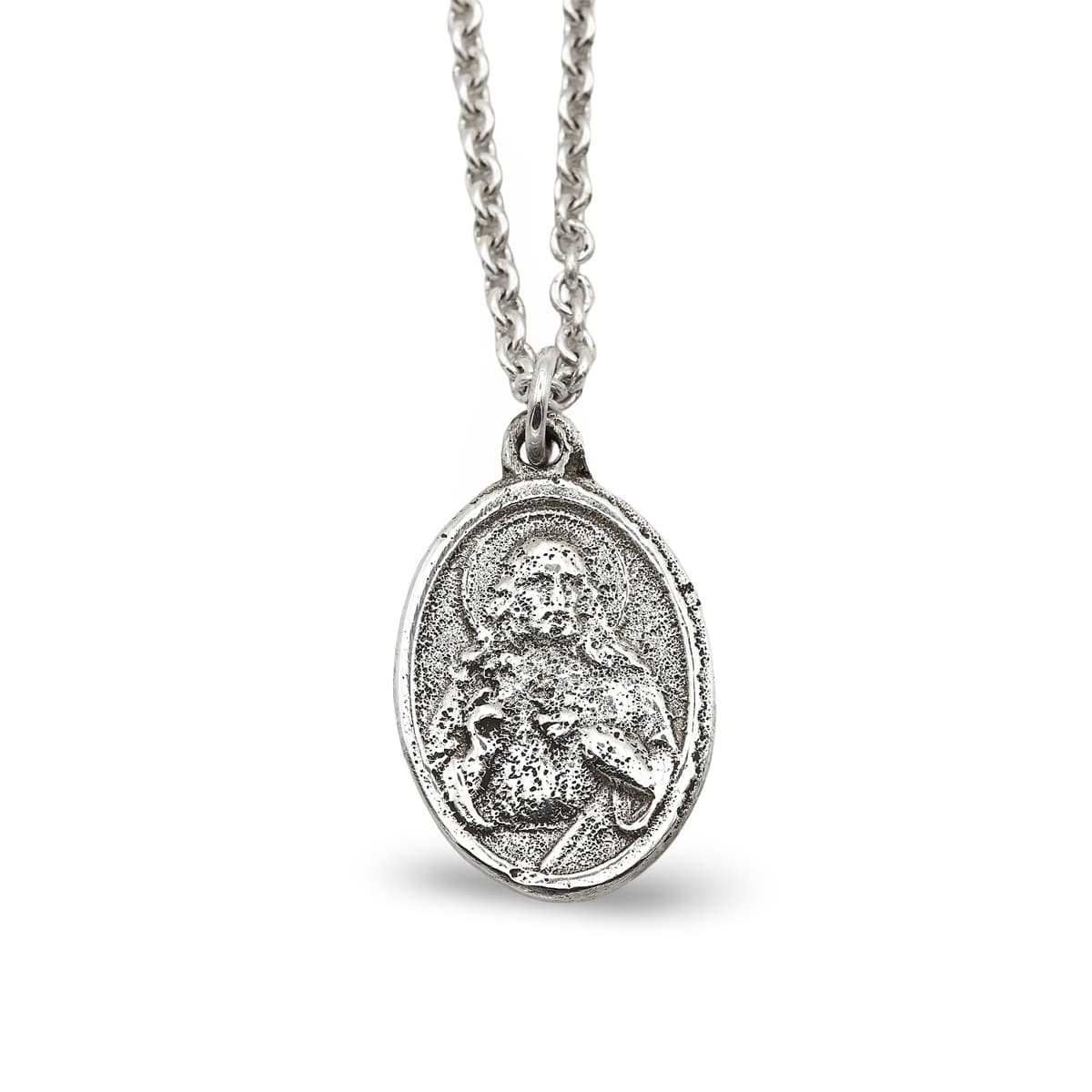 Necklace "Sacred Heart of Jesus and Mary" - Sterling Silver 