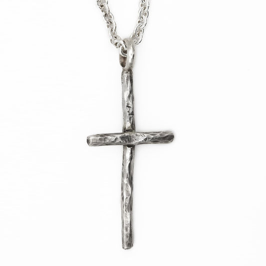 Kreuz aus Sterling Silber - Anhänger für Halskette - massiv geschmiedet - Silberschmied