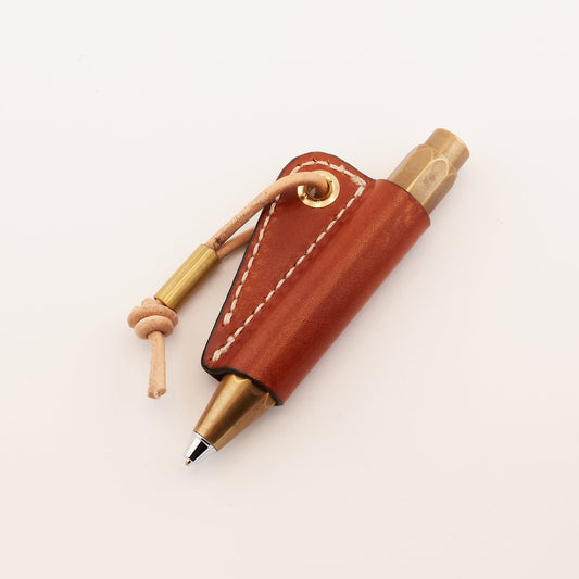 Leder-Stiftholster in Saddle Tan mit Messingöse