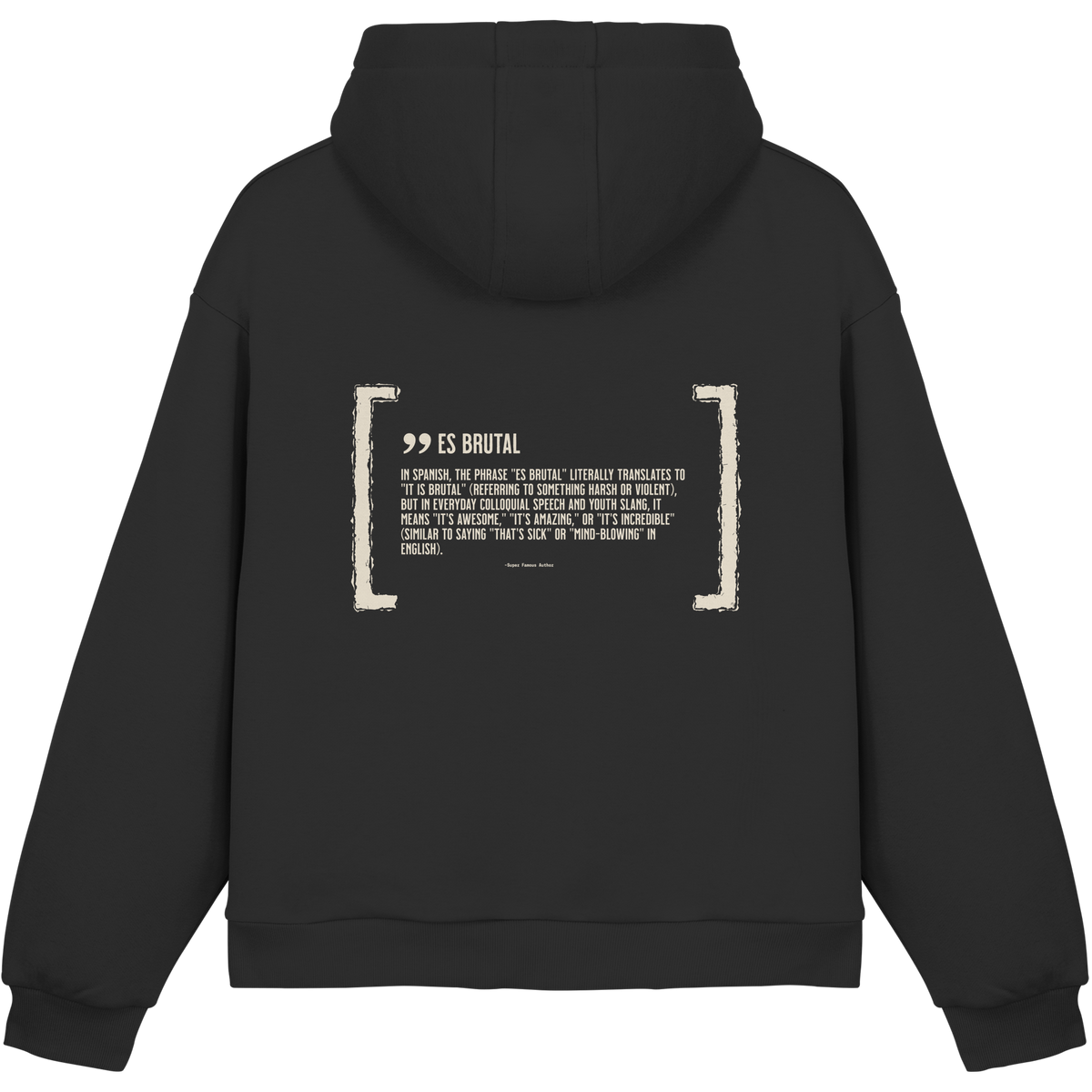 Es Brutal Oversize Hoodie in Black – Rückseite