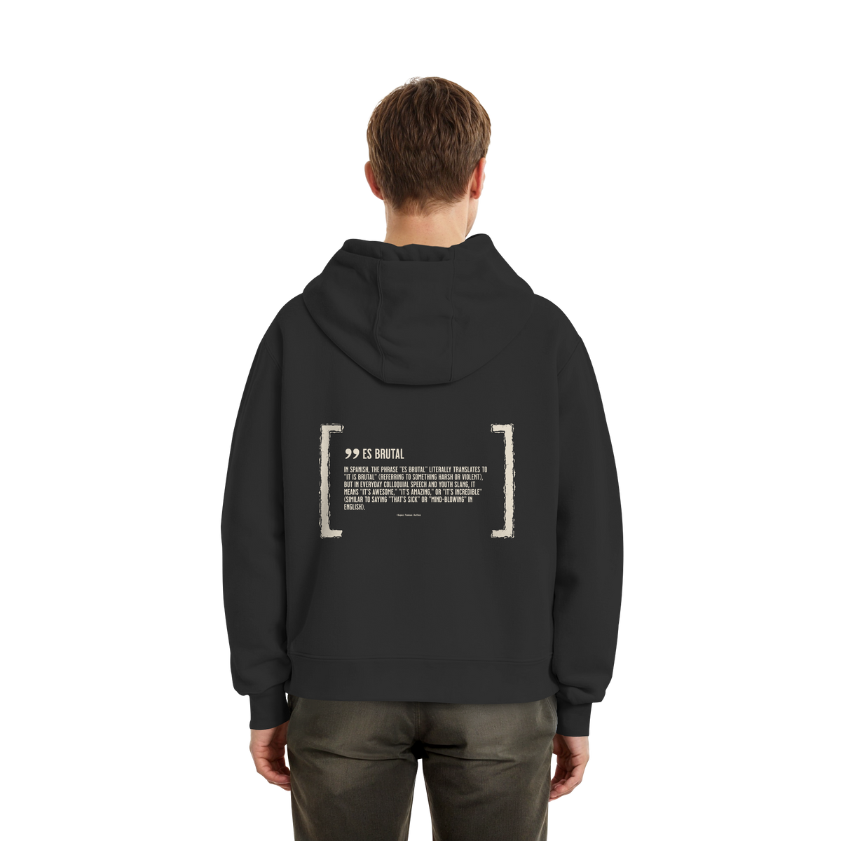 Es Brutal Boxcut Hoodie in Black – Rückseite