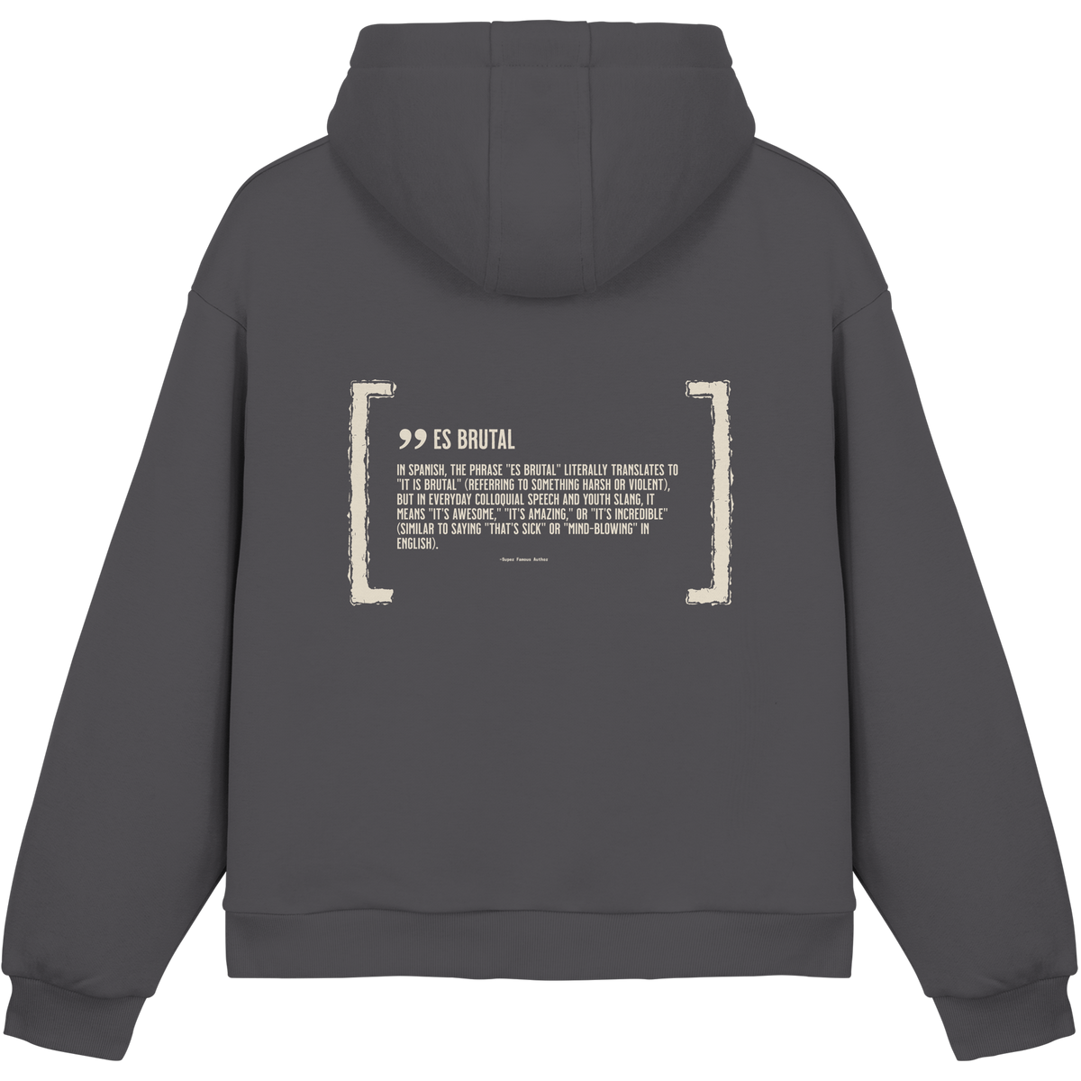 Es Brutal Oversize Hoodie in Magnet – Rückseite
