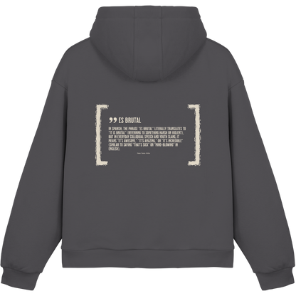 Es Brutal Oversize Hoodie in Magnet – Rückseite