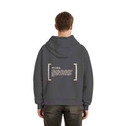 Es Brutal Boxcut Hoodie in Magnet – Rückseite