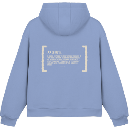 Es Brutal Oversize Hoodie in Powder Blue – Rückseite