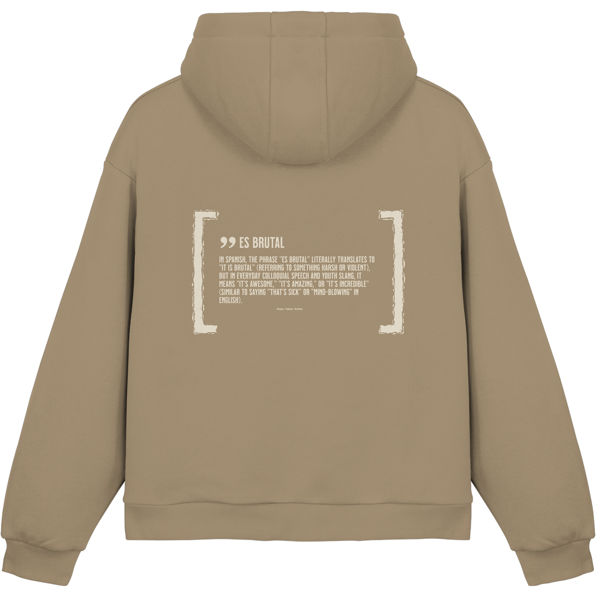Es Brutal Oversize Hoodie in U. Beige – Rückseite