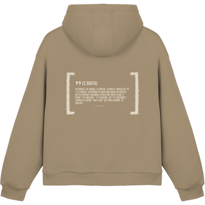 Es Brutal Oversize Hoodie in U. Beige – Rückseite